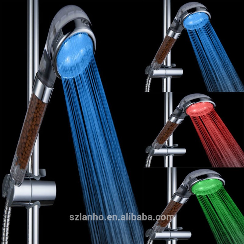 新しいled温度2015探偵/センサ3ハンドヘルド色の変化の浴室のシャワーヘッド-浴室蛇口付属品問屋・仕入れ・卸・卸売り