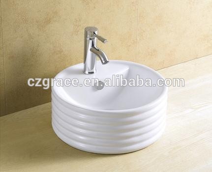 新しいデザイン白いラウンド手洗いbasin/gc8052のバスルームのシンク-バスルーム洗面台問屋・仕入れ・卸・卸売り