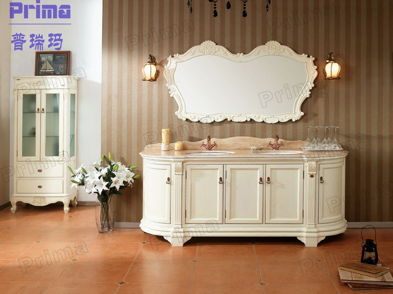 フレンチスタイルの洗面化粧台仕上げデザインによってhandcarve無垢材、 ヴィラ木の浴室の家具( pr- w1120)-バニティーキャビネット問屋・仕入れ・卸・卸売り
