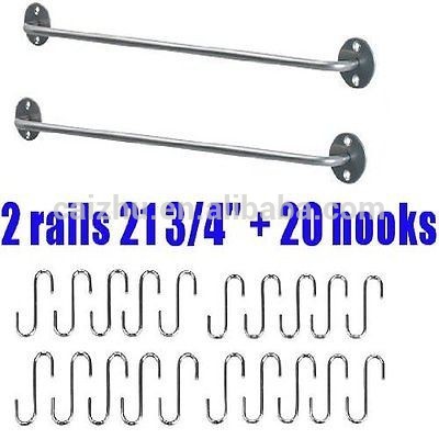 スチールレール222" +20フックのためのキッチンポットラックまたは浴室のタオルレール、 タオルバー-タオルバー問屋・仕入れ・卸・卸売り