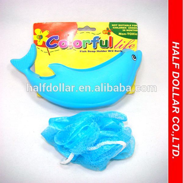 エコ- フレンドリーなイルカの形のスポンジが付いているプラスチック製の石鹸ホルダー-石鹸受け問屋・仕入れ・卸・卸売り