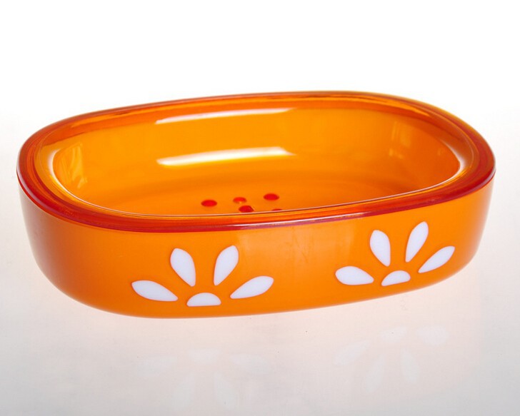 オレンジ色のバスルームのプラスチック製のソープディッシュセット-石鹸受け問屋・仕入れ・卸・卸売り