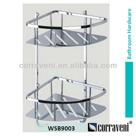 2つの層の三角形は角のシャワーの棚WSB9003をクロム染料で染めた-浴室棚問屋・仕入れ・卸・卸売り