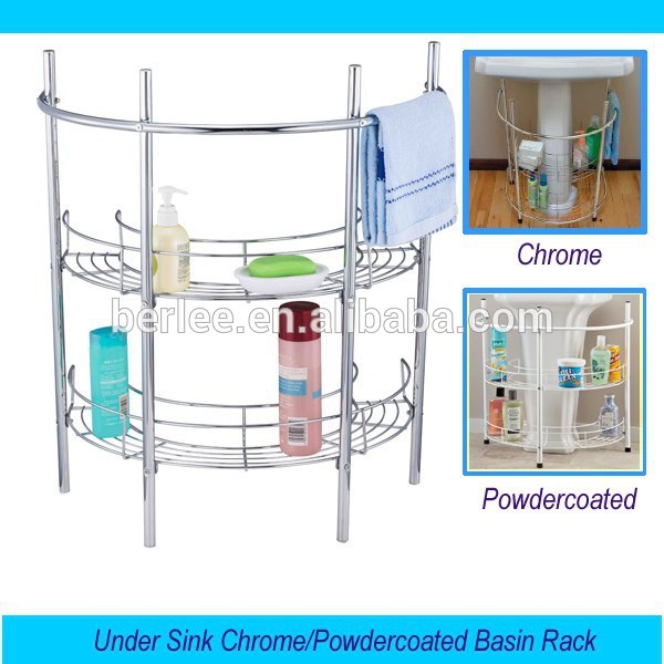 シンク下のクロム/powdercoated流域ラック-浴室棚問屋・仕入れ・卸・卸売り