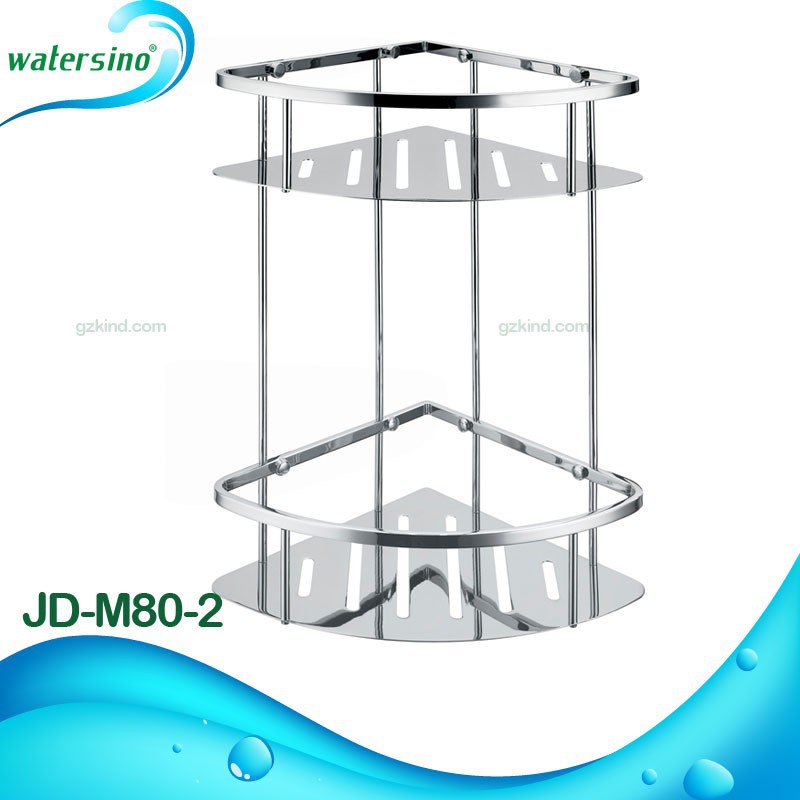 壁はステンレス鋼をマウント304jd-m80-2三角形のバスケットの浴室デュアルティア-浴室棚問屋・仕入れ・卸・卸売り