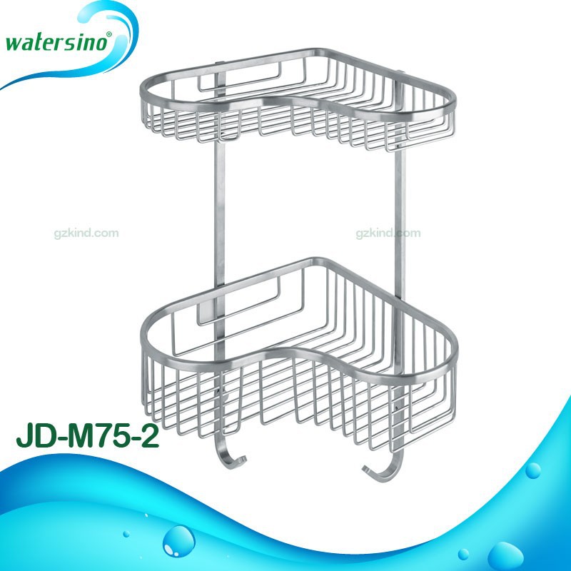 ステンレス鋼の浴室用ワイヤーバスケットjd-m75-2304デュアルティア-浴室棚問屋・仕入れ・卸・卸売り