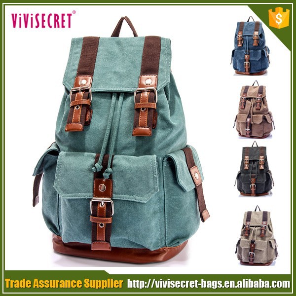 ヴィンテージブランド卸売最高の学校のバッグキャンバスを走行パターン中国ラップトップのバックパック-リュックサック問屋・仕入れ・卸・卸売り