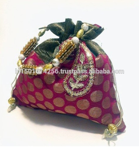 インドの結婚式のpotlibags/水玉potli贈与のためのバッグ-イブニングバッグ問屋・仕入れ・卸・卸売り