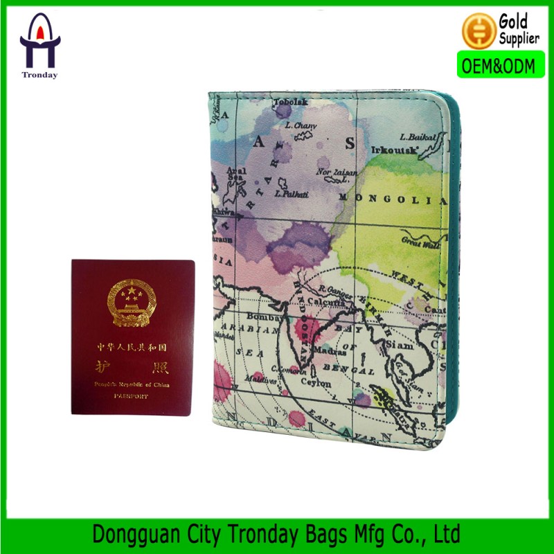 卸売wworldマップ革puのパスポートカバー、 トラベルパスポートケース-その他財布、ケース問屋・仕入れ・卸・卸売り