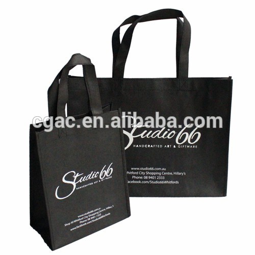 黒2015リサイクル可能な不織布ショッピングバッグ-ショッピングバッグ問屋・仕入れ・卸・卸売り