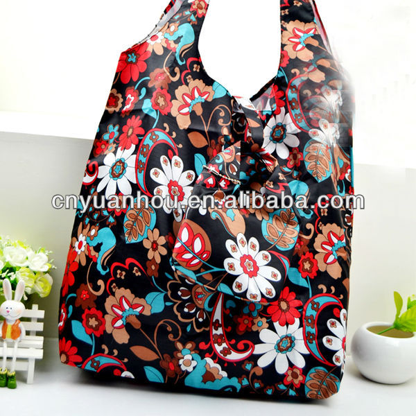 再利用可能な折り畳み式ショッピングエコ花のパターンの袋の色-ショッピングバッグ問屋・仕入れ・卸・卸売り
