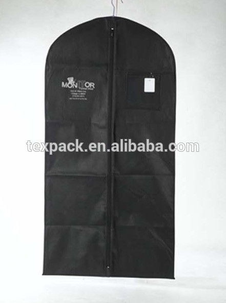 75g/qm不織布袋に黒の高品質スーツカバー-ガーメントバッグ問屋・仕入れ・卸・卸売り