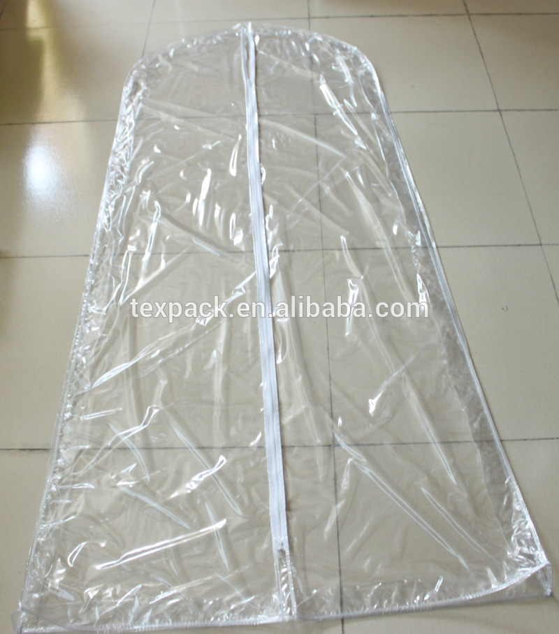 明確なポリ塩化ビニール袋0.10ミリメートル厚さウェディングドレスのためのサイドガセット付き-ガーメントバッグ問屋・仕入れ・卸・卸売り
