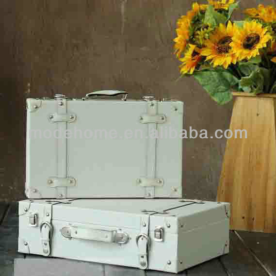 新しい安価な木製の白い革ビンテージスーツケース-ラゲッジバッグ問屋・仕入れ・卸・卸売り