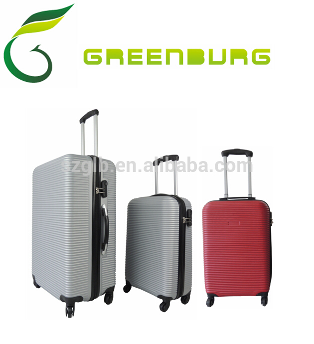 15ブラック/銀の波成形フルライニング耐久性のある旅行用荷物/スーツケース/トロリーバッグ-ラゲッジバッグ問屋・仕入れ・卸・卸売り