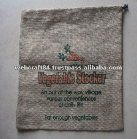 天然のジュート( 黄麻布) ドローストリング野菜の袋-その他特殊用途バッグ、ケース問屋・仕入れ・卸・卸売り