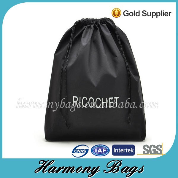 低コストの環境にやさしい黒い綿の巾着袋-プロモーションバッグ問屋・仕入れ・卸・卸売り