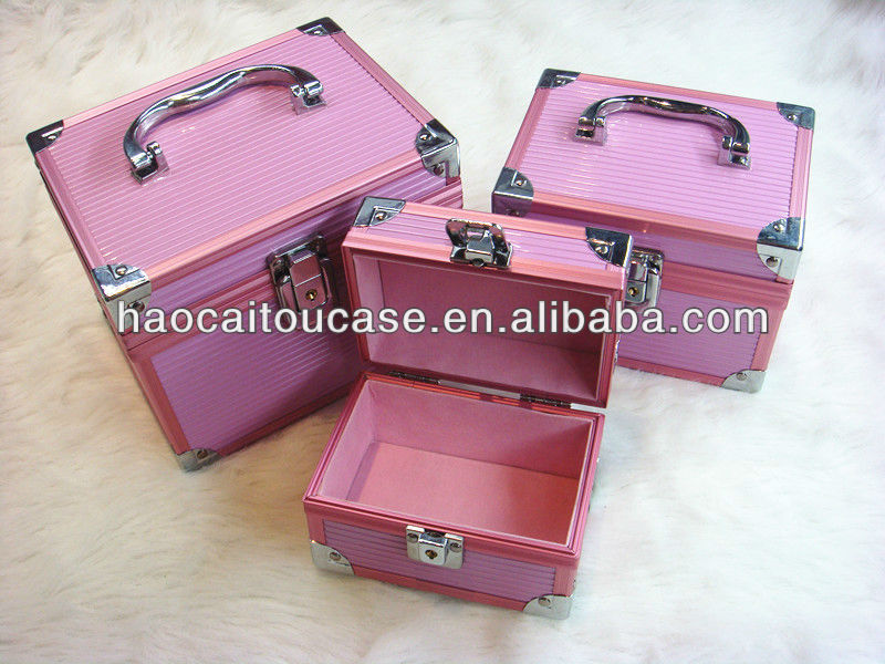 ピンクの完全なセット化粧品ケース、 美しさのケース、 推進ケース-コスメポーチ、ケース問屋・仕入れ・卸・卸売り