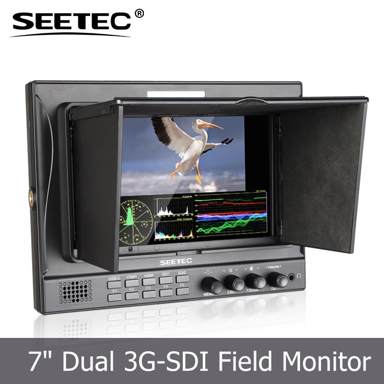 完全な機能を備えた3g-sdi7'' hdデュアルカメラ- トップ波形vetor追跡rgbヒストグラムシームレススイッチスコープ液晶モニターデジタル一眼レフカメラ-カメラ/ビデオバッグ問屋・仕入れ・卸・卸売り