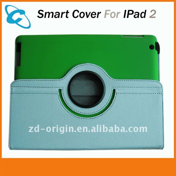 iPad 2の緑の白のための磁気スマートなカバー革箱の回転立場-PDAバッグ、ケース問屋・仕入れ・卸・卸売り