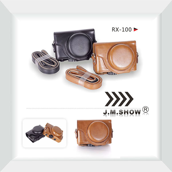 Puレザーのカメラケースのためのソニーrx100ショルダー付き- ストラップ-カメラ/ビデオバッグ問屋・仕入れ・卸・卸売り