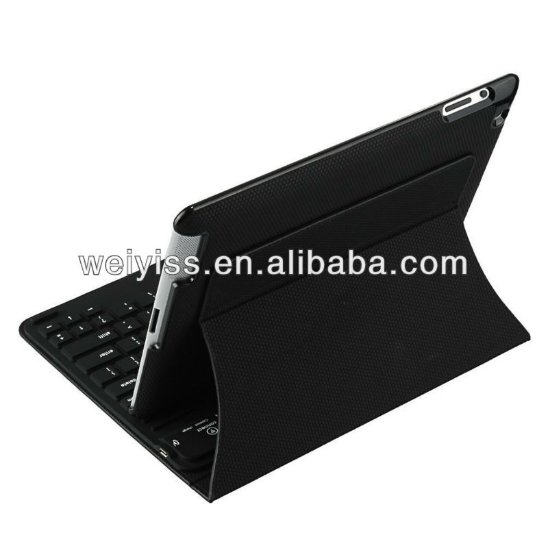 ワイヤレスbluetoothキーボード付きi pad用保護ケース本革黒い色-PDAバッグ、ケース問屋・仕入れ・卸・卸売り