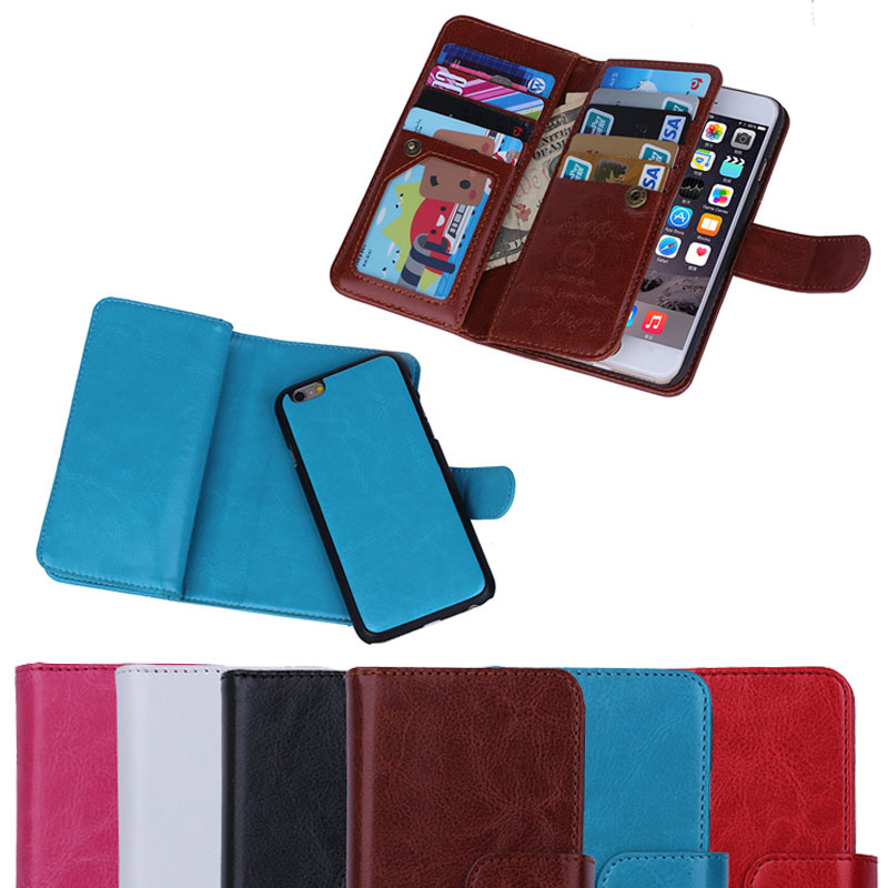 中国のサプライヤー9カードスロット着脱式の財布の革のケースiphone6/6s、 iphone用6/6sレザーケース-携帯電話バッグ、ケース問屋・仕入れ・卸・卸売り