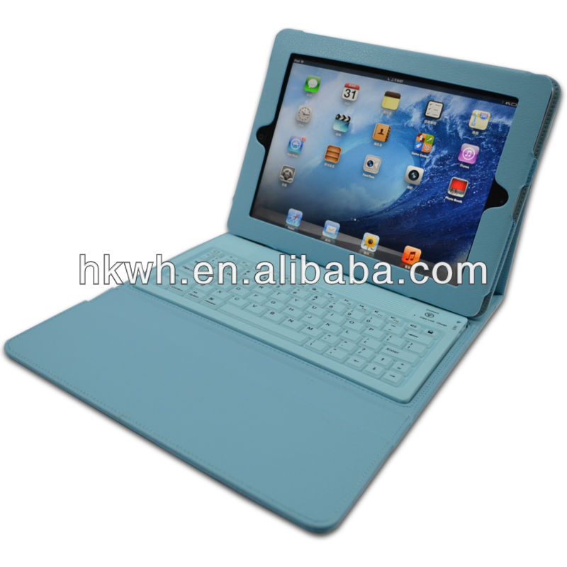 折りたたみ式スタンドフリップレザーケース用のbluetoothキーボード付きipad4新しいipad-タブレットのカバー及び箱問屋・仕入れ・卸・卸売り