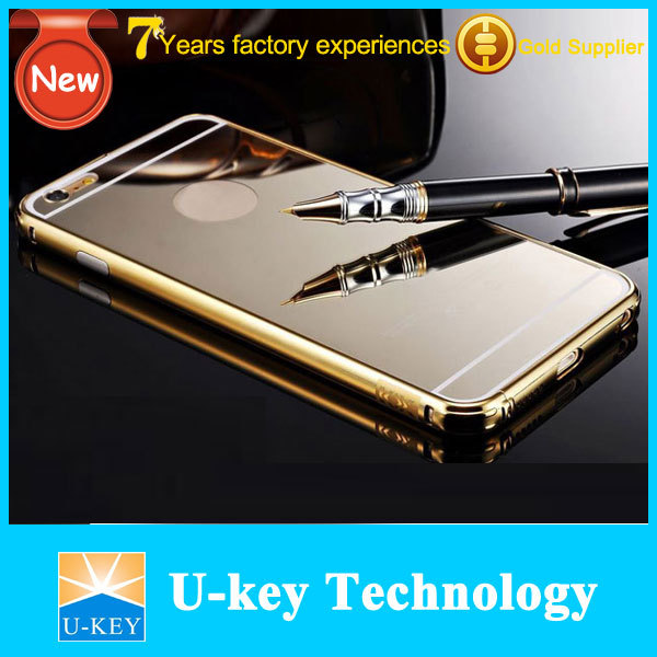 2015熱い販売の豪華な黄金のミラーのためのアルミニウム金属ケースiphone66プラス-携帯電話バッグ、ケース問屋・仕入れ・卸・卸売り