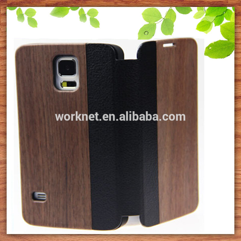 新しいスタイルの木製電話ケース三星銀河用木材皮革s6フリップカバー-携帯電話バッグ、ケース問屋・仕入れ・卸・卸売り