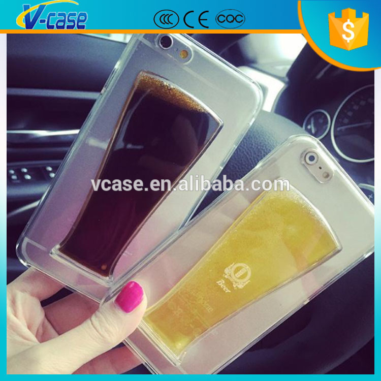 明確な携帯電話ケース3d2015液体カップスタイルのための携帯電話ケースiphone6-携帯電話バッグ、ケース問屋・仕入れ・卸・卸売り