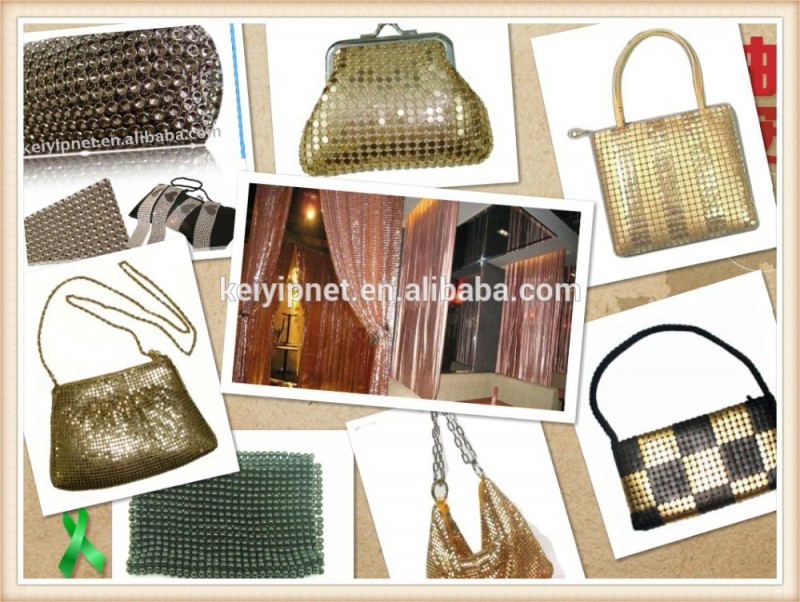 真鍮メタリックファブリックの製袋真鍮メッシュ-バッグ素材問屋・仕入れ・卸・卸売り