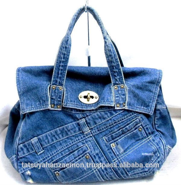 日本の熱い販売のかわいいハンドバッグ卸売ブルーデニムジーンズデニムジーンズバッグは、 ハンドバッグ偽物と革-ハンドバッグ問屋・仕入れ・卸・卸売り