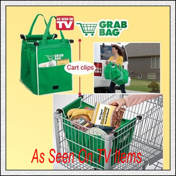 クリップ福袋の食料品の袋の再利用可能なショッピングカートにテレビで見られるように-ハンドバッグ問屋・仕入れ・卸・卸売り