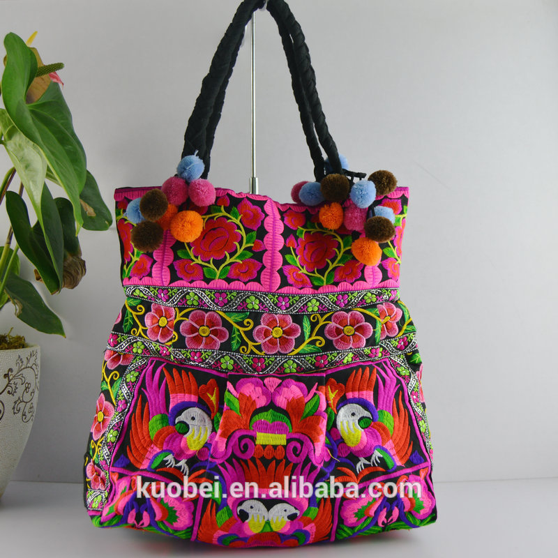 太糸刺繍ハンドバッグキャンバス刺繍のハンドバッグ/のためのトートバッグの女性のブランドの新しい到着のハンドバッグ-ハンドバッグ問屋・仕入れ・卸・卸売り