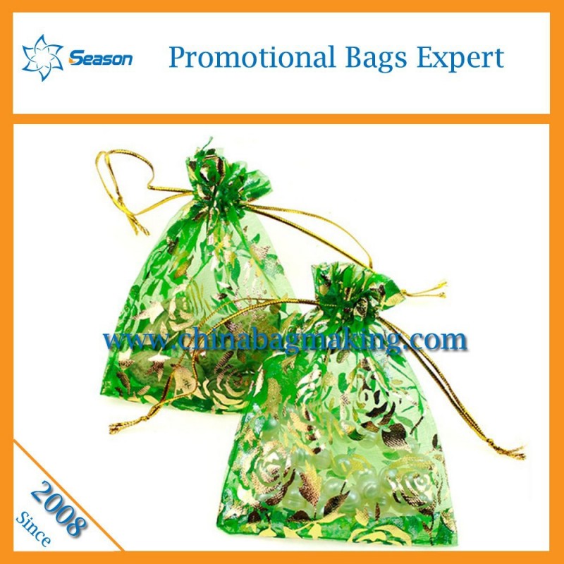 卸売巾着プロモーション巾着ギフト包装心臓プリントbag/ジュエリーbag/オーガンザ袋-その他バッグ類問屋・仕入れ・卸・卸売り
