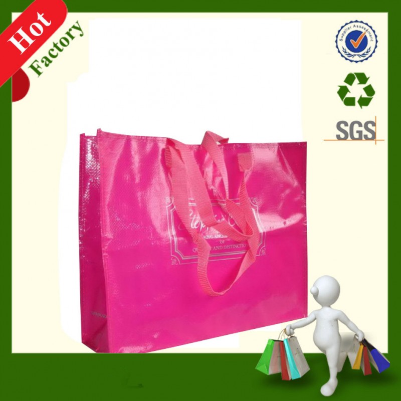 ピンク2014年レーザーpp不織布ショッピングバッグまたはプロモーションバッグ-その他バッグ類問屋・仕入れ・卸・卸売り