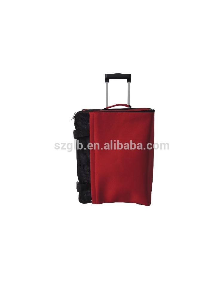 簡略化された黒と赤い色のトロリー荷物袋/テレスコピックハンドル/ケースの荷物-その他バッグ類問屋・仕入れ・卸・卸売り