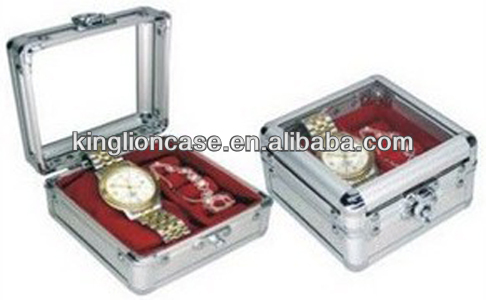 丸いアルミkl-w231透明なアクリルの時計ケース-その他バッグ類問屋・仕入れ・卸・卸売り