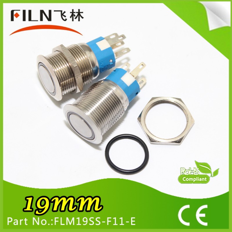 filnce・rohs19mm3vステンレス鋼noncドットledプッシュボタンスイッチ-押しボタンスイッチ問屋・仕入れ・卸・卸売り
