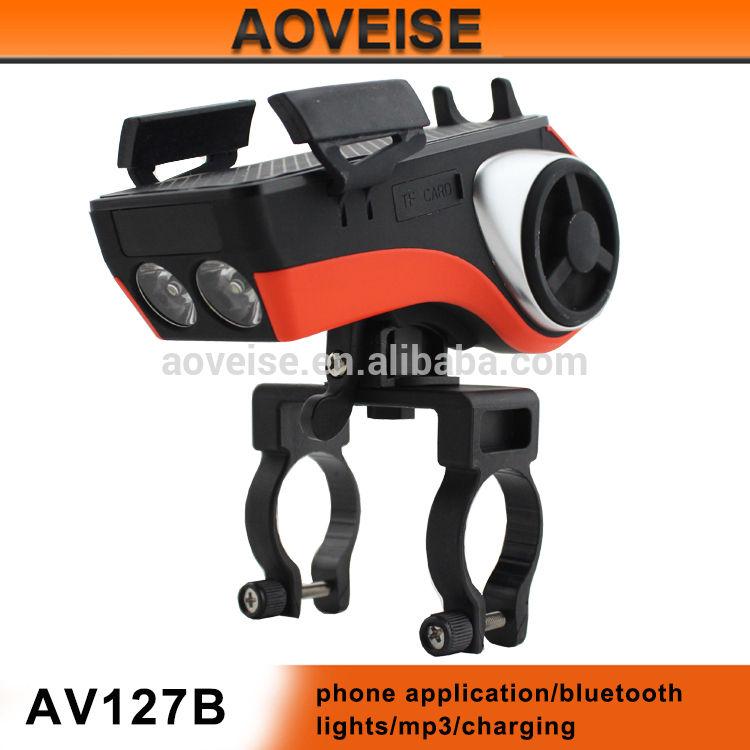 ホット販売屋外自転車led ダブル ライト bluetooth スピーカー付き電話ホルダー AV127B [aoveise]-問屋・仕入れ・卸・卸売り