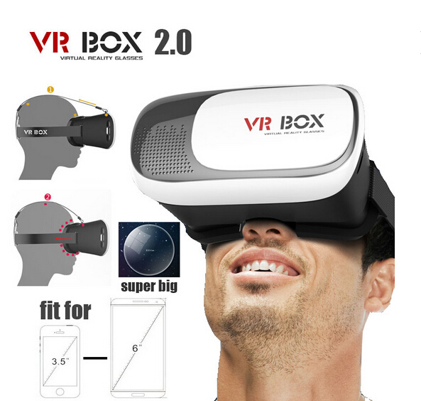 2016ベストセラーvrボックス2.0仮想現実ヘッドセット3d vrメガネ用ビデオムービーゲームフィット用4〜6インチスマートフォン-3Dメガネ問屋・仕入れ・卸・卸売り