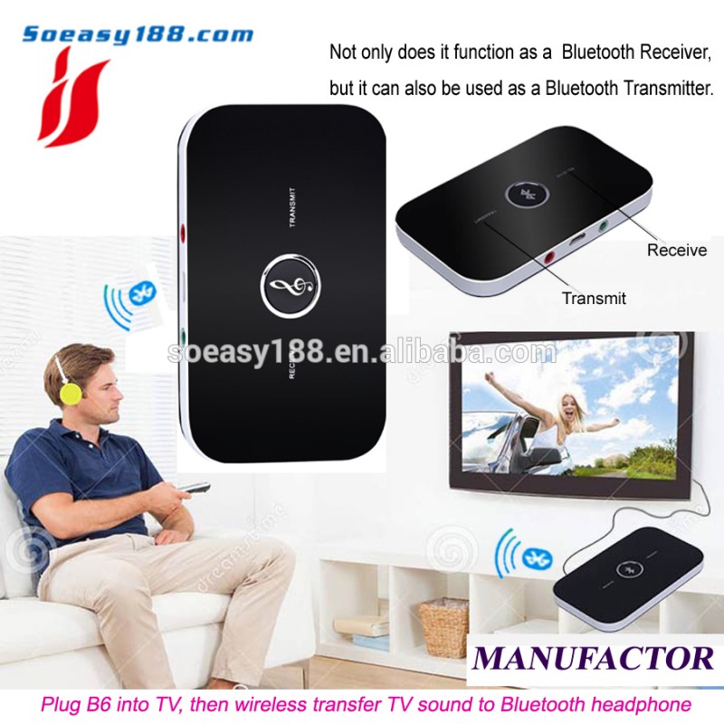 2016新しいbluetoothオーディオ送信機受信機2で1ステレオアダプタ用テレビpcヘッドセットオーディオデバイス-スピーカー問屋・仕入れ・卸・卸売り