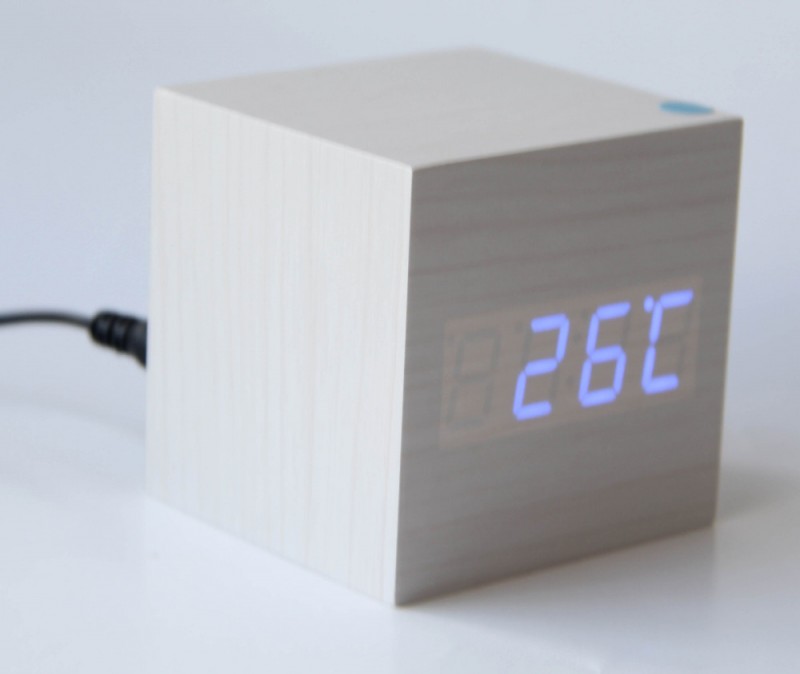 2016最新ホット販売到着キューブデジタル木製目覚まし時計温度木製スピーカー-問屋・仕入れ・卸・卸売り