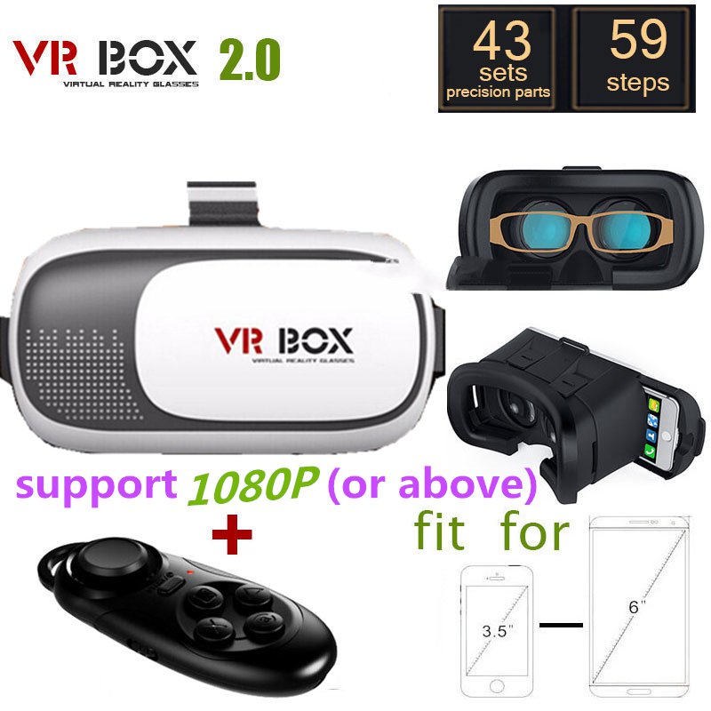 Vrボックスii 2.0バージョンvr仮想現実3dメガネ用3.5-6.0インチのスマートフォン+ bluetoothコントローラ1.0-3Dメガネ問屋・仕入れ・卸・卸売り