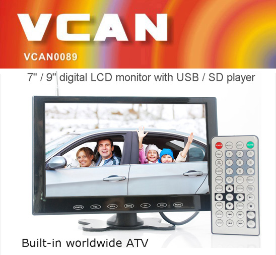 vcan09547インチの小型cctv液晶モニターusbsdmp5付きbulitinアナログtvプレーヤー-テレビ問屋・仕入れ・卸・卸売り