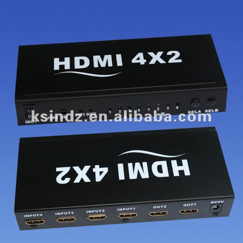 hdmiのマトリックスのルーター4x2のhdmi V1.3サポート3D-その他ラジオ、テレビ付属品問屋・仕入れ・卸・卸売り