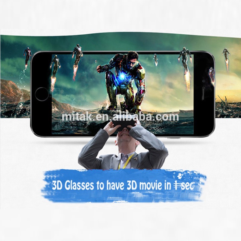 2016新しいhd仮想3dガラス、3d映画や3dゲーム映画vrボックス3dメガネ用4.0 "-6.0"スマート電話-3Dメガネ問屋・仕入れ・卸・卸売り