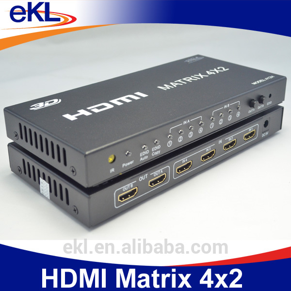 Ekl 4 × 2 hdmiスイッチmatri x、hdmi 4入力2出力スイッチャー-ラジオ、テレビ放送設備問屋・仕入れ・卸・卸売り