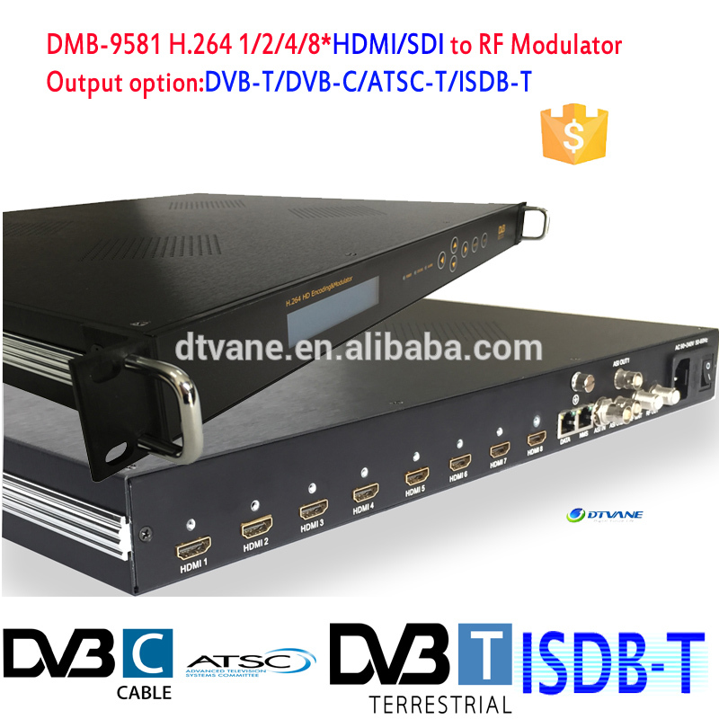 (DMB-9581)デジタルホスピタリティホテルテレビシステム8 ch h.エンコーディングdvb-t hdmiにrf変調器-ラジオ、テレビ放送設備問屋・仕入れ・卸・卸売り